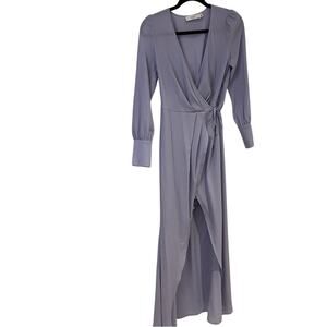Ali & Jay Light Blue Long Sleeve Maxi Wrap Dress XS